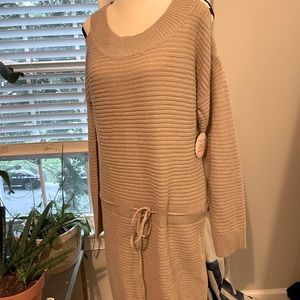 Cold shoulder sweater dress